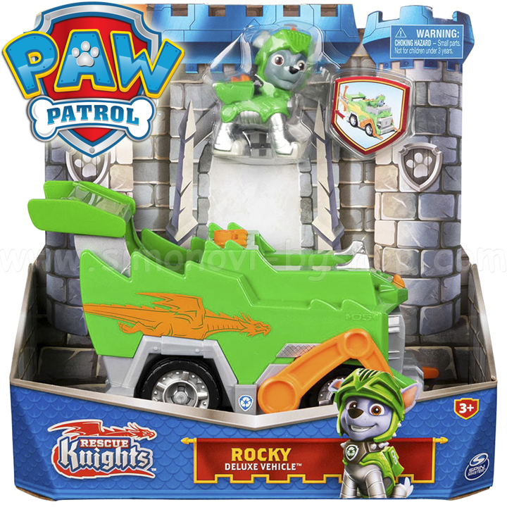 Paw Patrol Rescue Knight Vehicle with figurine Rocky6063586