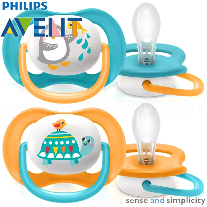 * Philips AVENT Ultra Air Pacifiers 2pcs. 18m. + With sterile. box SCF085/03 Blu