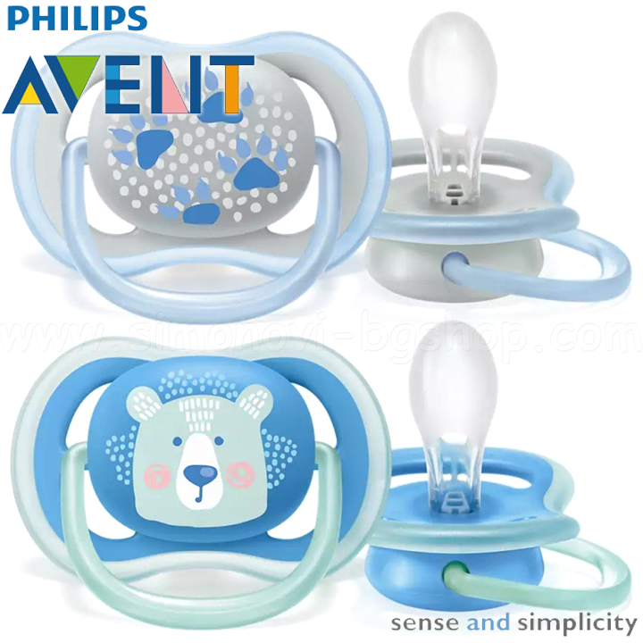 * Philips AVENT Ultra Air Pacifiers 2pcs. 18m. + With sterile. box SCF085/03 Blu