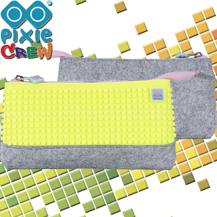 Pixie Crew Nesesser 1 fermoar Grey/Neon Yellow PXA-01-W05