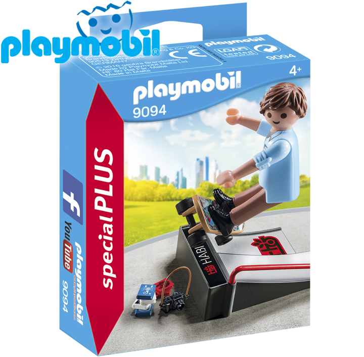 Playmobil Special Plus  Skateboarder with 9094 ramp