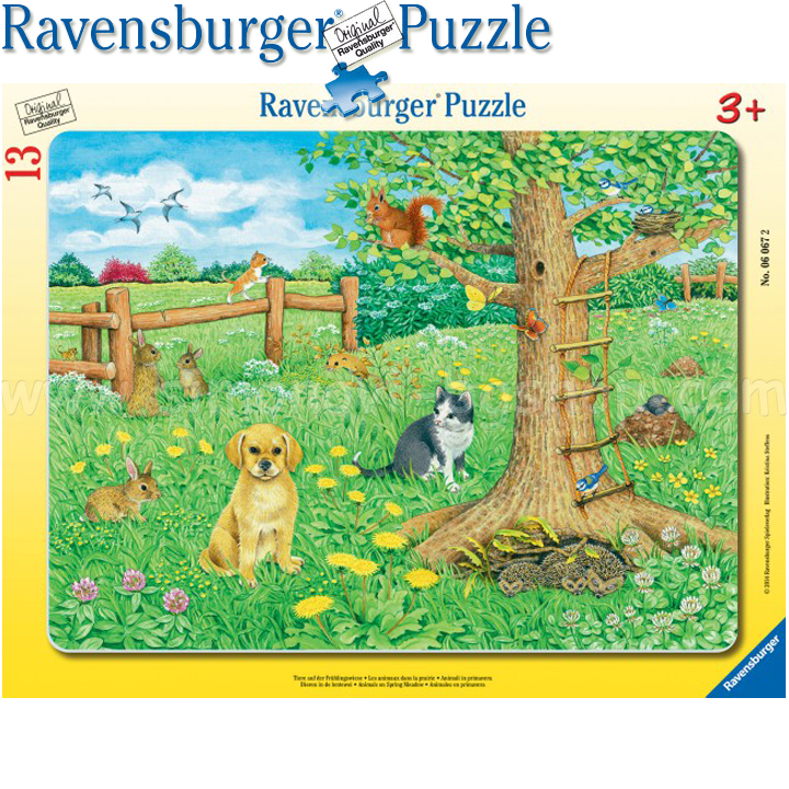 Ravensburger - Puzzle 13ch. "Animale de primăvară luncă" 06067