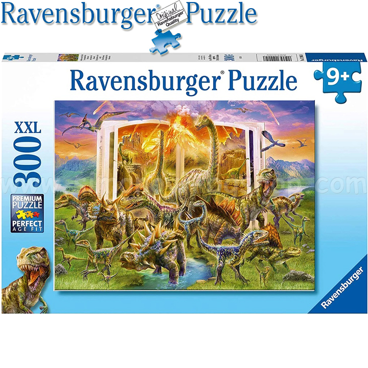 Ravensburger - Puzzle 300 piese Cartea XXL a dinozaurilor 12905