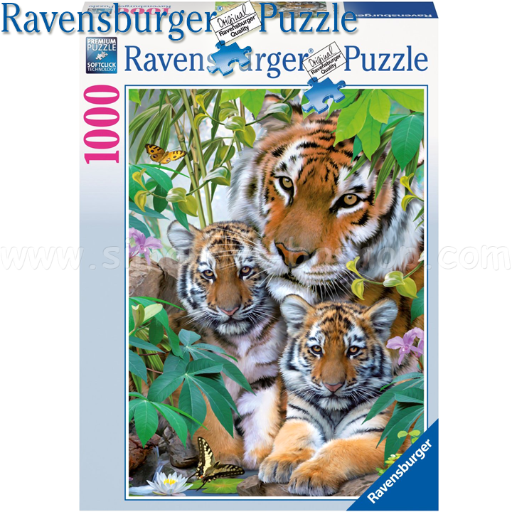Ravensburger - Puzzle 1000ch. "Family Tigers" 19117