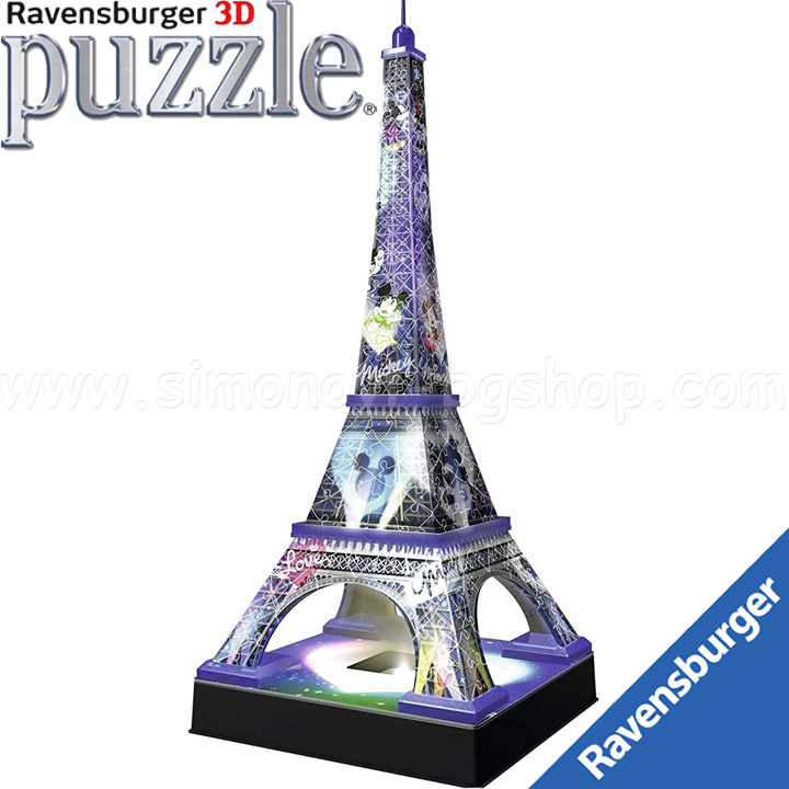 Ravensburger 3D Puzzle 216h. Turnul Eiffel noaptea 12520