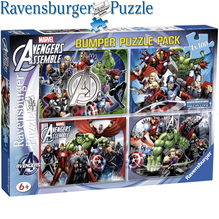 Ravensburger - Puzzle Set 4x100 "Avengers" 7076