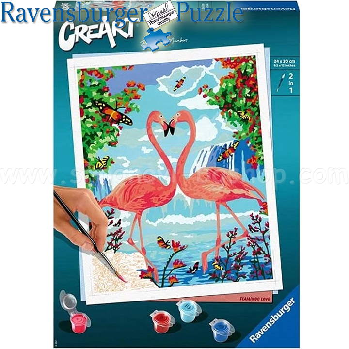 Ravensburger CreArt Painting by Adult Numbers "Flamingos in Love" 28991