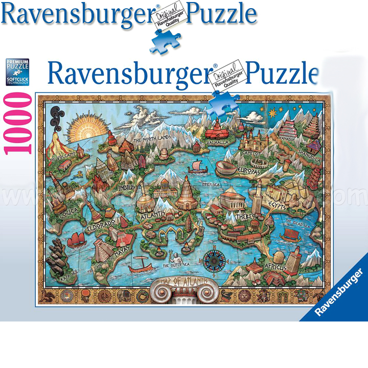 Ravensburger Puzzle 1000 pieces "Map of Atlantis" 16728