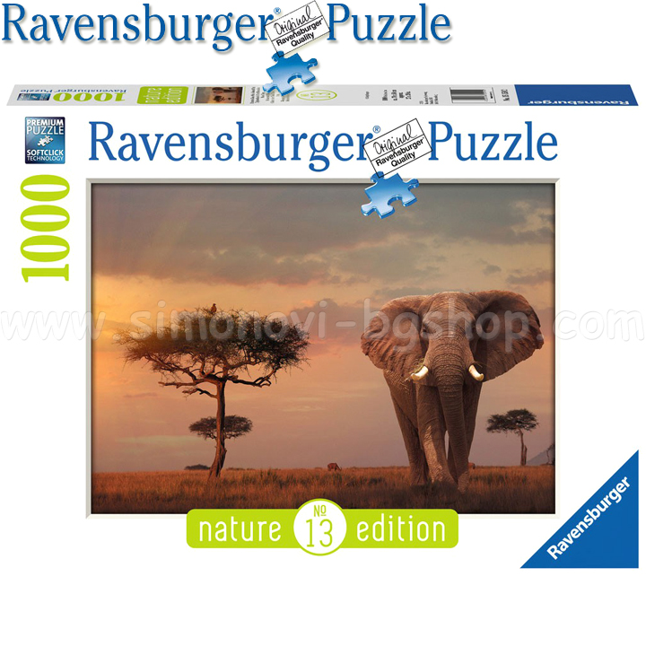 Ravensburger Puzzle 1000h. Elephant in Masai Mass 15159