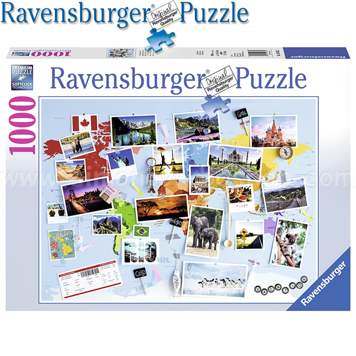 Ravensburger - Puzzle 1000ch. "Memories of the World" 19643