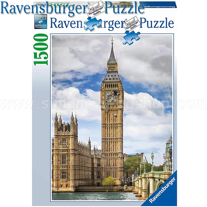 Ravensburger Puzzle 1500 parts Funny cat in Big Ben 16009