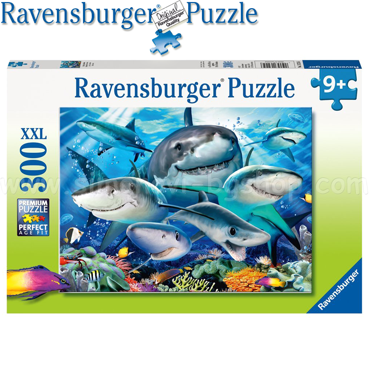 Ravensburger - Puzzle 300c. "Smiled Sharks" 13225