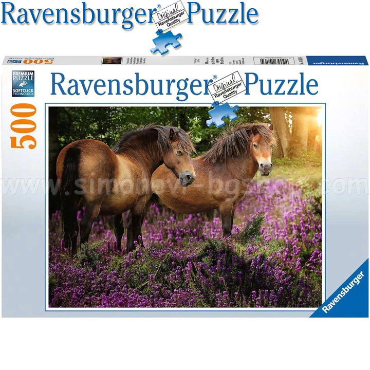 Ravensburger Puzzle 500h. "Ponies in the Flowers" 14813