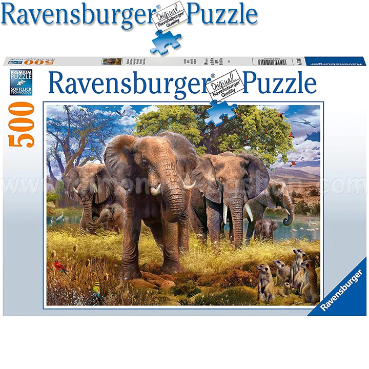 Ravensburger Puzzle 500 Parts Elephant Family 15040