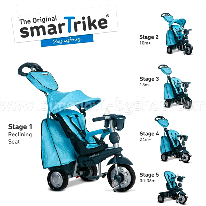 2015 Smart Trike tricycle Children's Explorer 5 in 1 Blue 820040