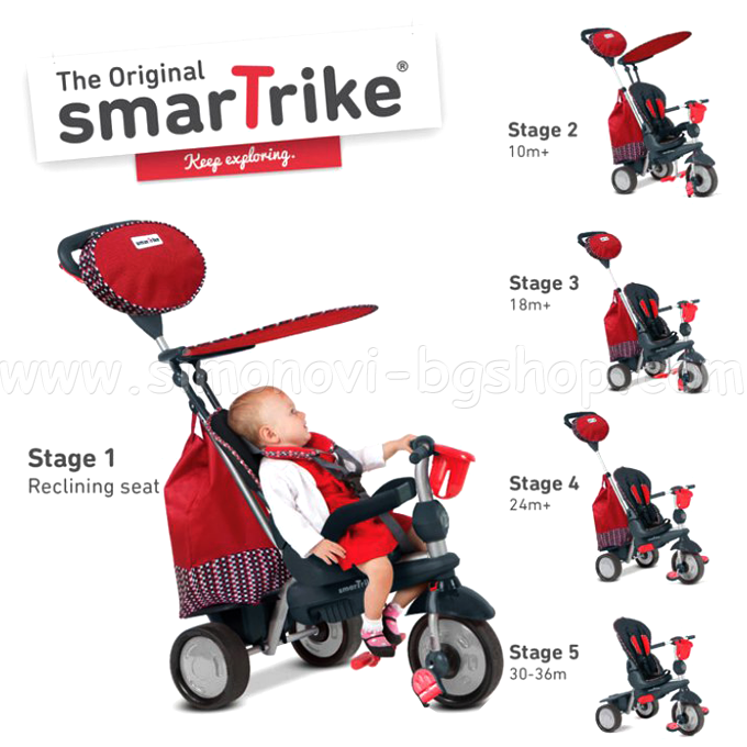 2015 Smart Trike tricycle Children's Splash 5 in 1 Red
