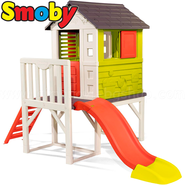 Smoby House with veranda and slide 810800