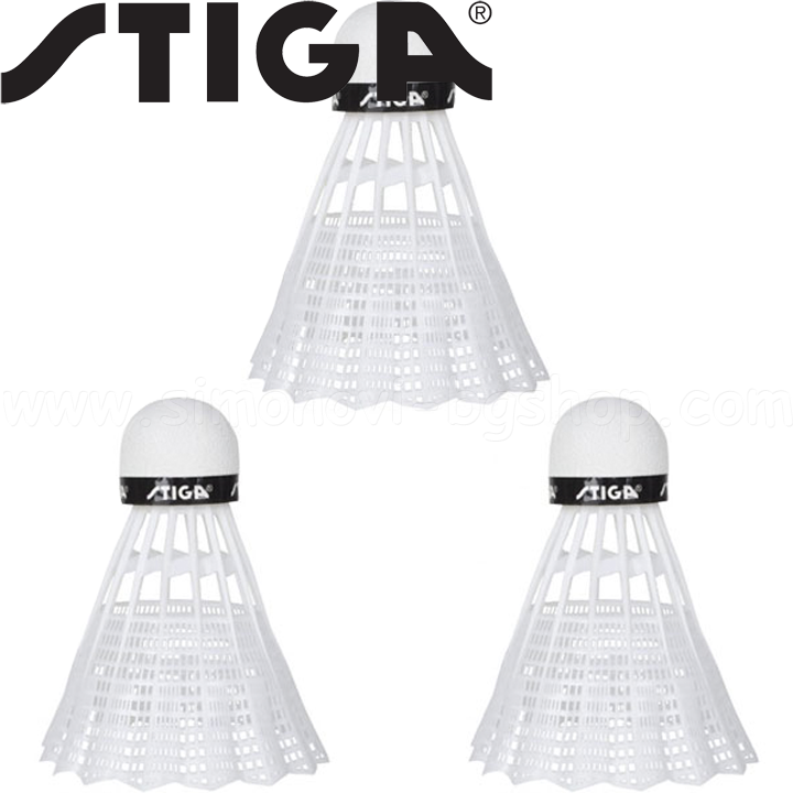 Stiga Set of badminton feathers 3pcs white 1301-02
