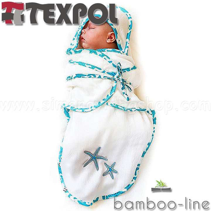 Texpol-Bamboo-line Bamboo diaper package with Aloe Sea Star 70 / 70cm. 21714