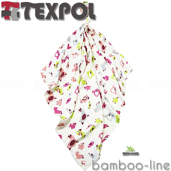 Texpol Bamboo-line   BIRDS 120/120. Pink 20911