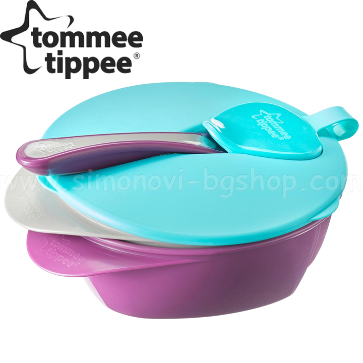 Tommee Tippee Buy for food with lid and spoon 2pcs. Blue / Purple