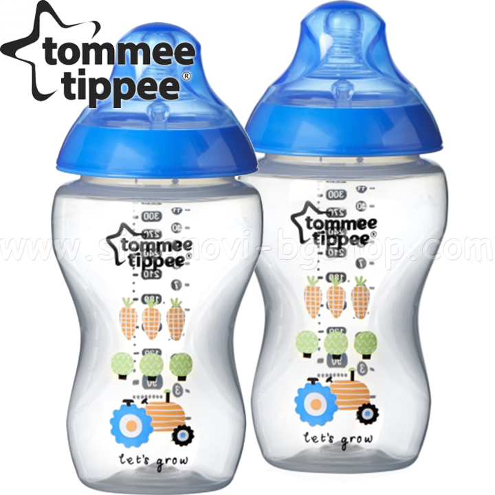 Tommee Tippee Decorated Easi Vent bottle double pack 340ml 3m + 42262181
