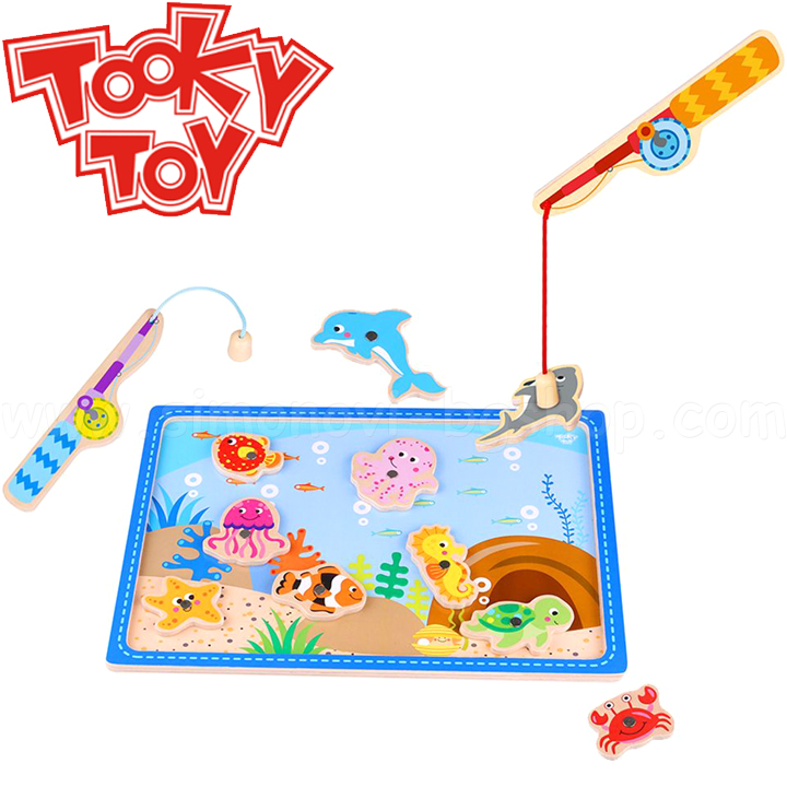 Tooky Toy Wooden Fishing Game TKF040