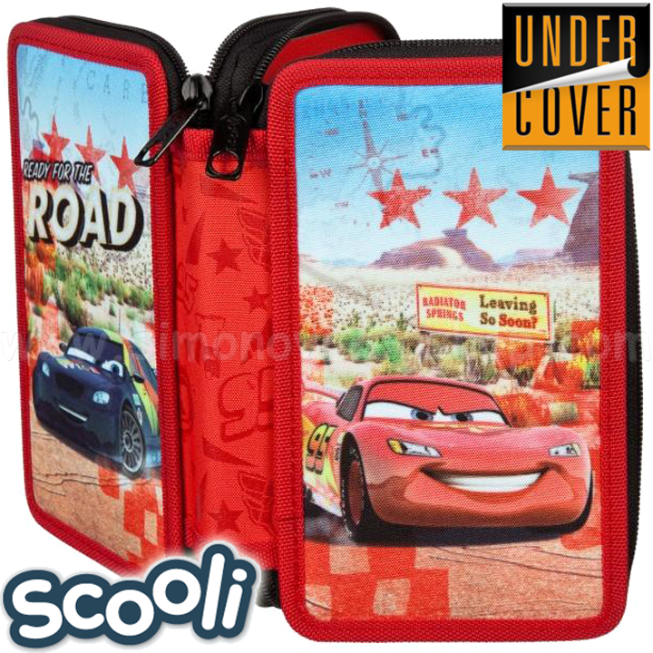 UnderCover Scooli Disney Cars Full zipper pouch with two 26282