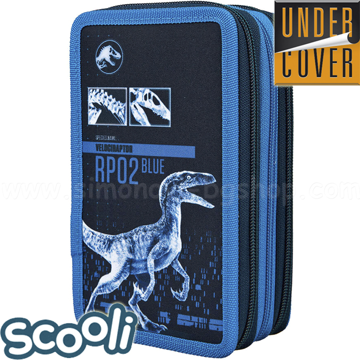 Geantă de toaletă cu 3 fermoar UnderCover Scooli Jurassic World 29493