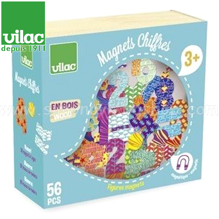 Vilac Magnetic Numbers and Signs 56 pieces 6704