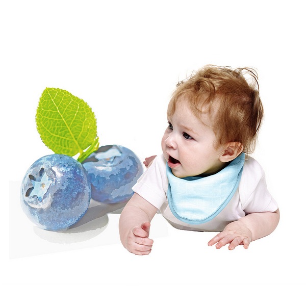 Wallaboo -   Baby Bib Lightweight - Cotton Blue