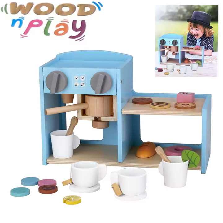 Wood N Play Set aparat de cafea din lemn cu accesorii 43813