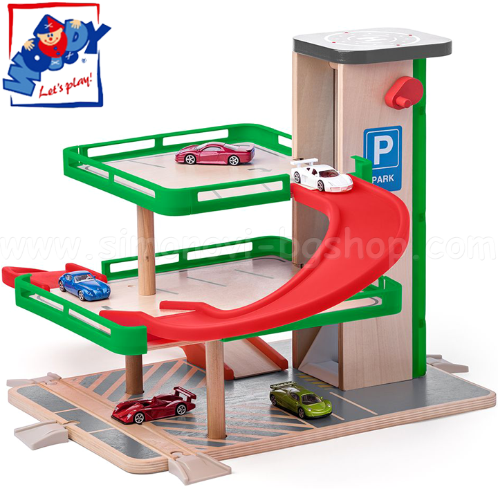 * Woody Woodyland Garage with Siku 93070 strollers