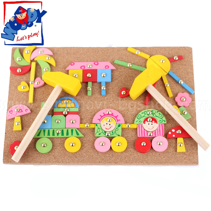 Woody board with nails - rose 91101