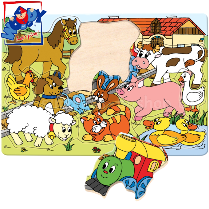 Woody Kids wooden puzzle "Happy train" 93008